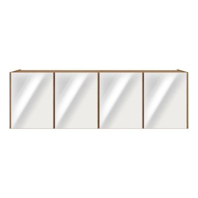 Aparador Buffet Suspenso Com Espelhos 4 Portas Multimóveis Mp8005 Rustic Rustic