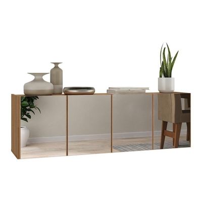 Aparador Buffet Suspenso Com Espelhos 4 Portas Multimóveis Mp8005 Rustic Rustic