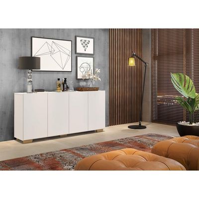 Aparador Buffet 4 Portas Veneza Multimóveis Branco/natural