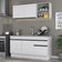 Armário De Cozinha Compacta 150cm Com Rodapé Veneza Multimóveis V2114 Branco/preto Branco/preto