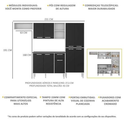 Armário De Cozinha Compacta Xangai Multimóveis V2840