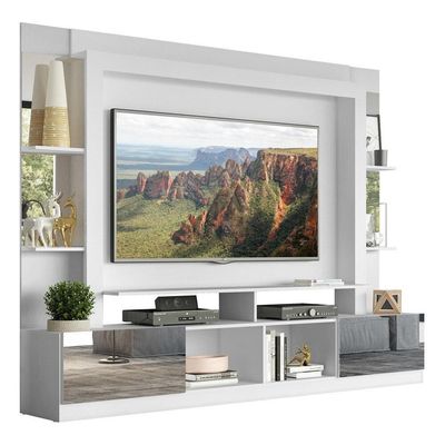 Estante Tv 65" Com Espelho Oslo Multimóveis V3389 Branca