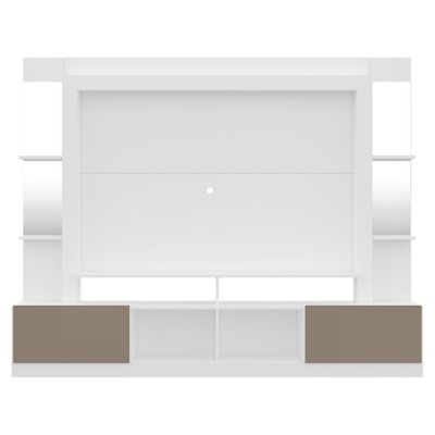 Estante Tv 65" Espelho Multimóveis V3393 Branca/lacca Fumê