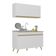 Armário De Cozinha Compacta 120cm Veneza Multimóveis V2141 Branco/dourado Branco/dourado