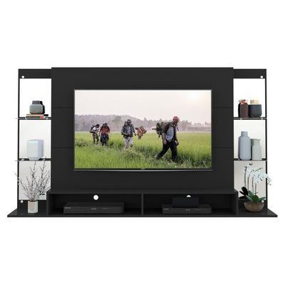 Painel Tv 60" Com Espelho Nairóbi Multimóveis V3150 Preto
