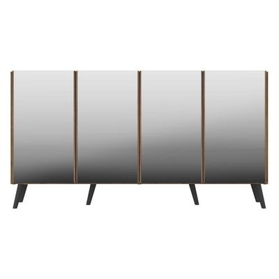 Aparador Buffet 4 Portas Suspenso Viena V3605 Rustic/Branco