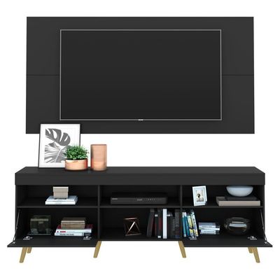 Rack Com Painel E Suporte Tv 65" Retrô Multimóveis V3134