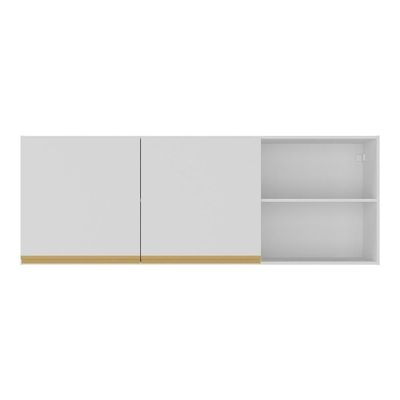 Armário De Cozinha Aéreo 150cm 2 Portas Veneza Multimóveis V3741 Branco/dourado Branco/dourado