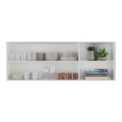 Armário De Cozinha Aéreo 150cm 2 Portas Veneza Multimóveis V3741 Branco/dourado Branco/dourado
