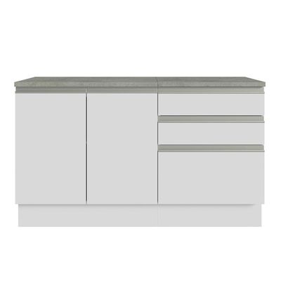 Armário Gabinete Para Banheiro 140cm 2 Portas 3 Gavetas Branco Madesa Branco