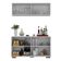 Kit Bar Armário Aéreo E Aparador 4 Portas Multimóveis Mp1087 Branco/preto Branco/preto