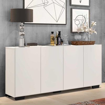 Aparador Buffet 4 Portas Veneza Multimóveis Branco/preto