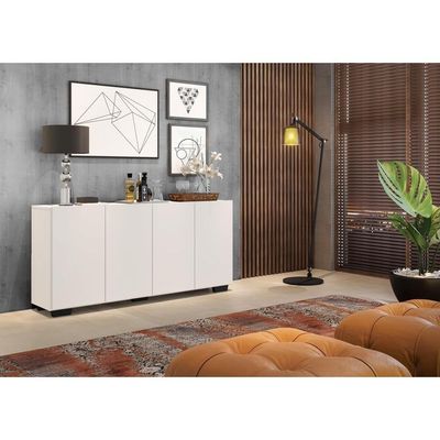 Aparador Buffet 4 Portas Veneza Multimóveis Branco/preto