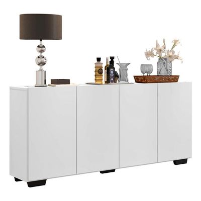 Aparador Buffet 4 Portas Veneza Multimóveis Branco/preto