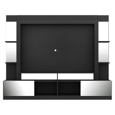 Rack Estante com Painel Tv 65 e Espelho Oslo Preto e branco