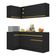 Armário De Cozinha Compacta De Canto Com Rodapé Veneza Multimóveis V2092 Preto/dourado Preto/dourado