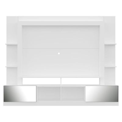 Rack C/ Painel Suporte Tv 65´´ C/ Espelho Branco /Preto