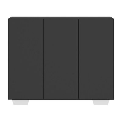 Gabinete Banheiro 3 Portas 90Cm Mp5031 Preto/Branco