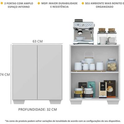 Aparador Buffet 2 Portas Multimóveis V3610 Branco
