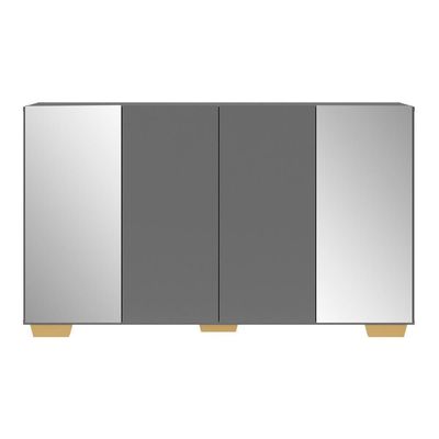 Aparador Buffet 4 Portas Multimóveis V3557 Rustic/Branco