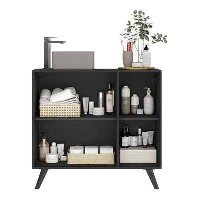 Gabinete Banheiro 3 Portas 90Cm Multimóveis V5030 Preto