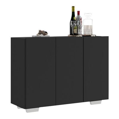 Aparador Buffet 3 Portas Multimóveis V1010 Preto/Branco