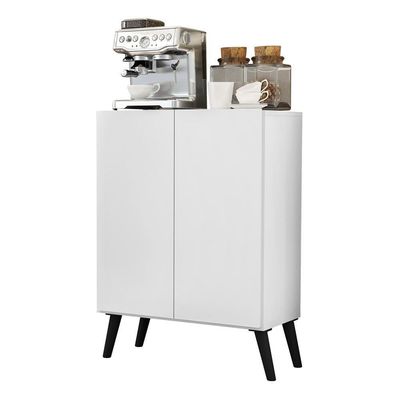 Aparador Buffet 2 Portas Multimóveis V3609 Branco/Preto