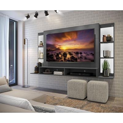 Painel Tv 60" Com Espelho Nairóbi Multimóveis V3150 Grafite