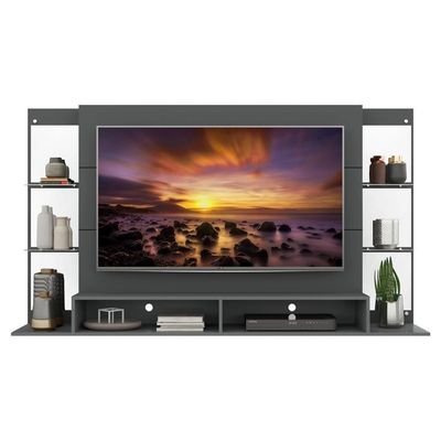 Painel Tv 60" Com Espelho Nairóbi Multimóveis V3150 Grafite