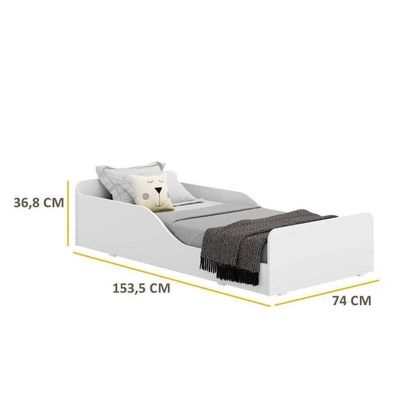 Cama Infantil Colchão 70X150Cm Multimóveis Branca