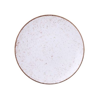 Prato Raso Tramontina Rústico Marrom Em Porcelana Decorada 25 Cm
