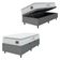 Cama Box Baú Colchão Solteiro Espuma D33 Vangogh Pillow Top 88x188x70cm Branco-Cinza Hellen Suporta até 120kg por Pessoa