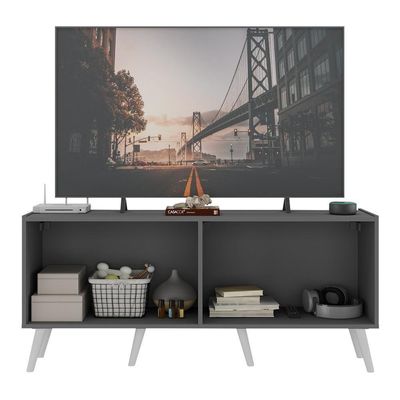 Rack Retrô Para Tv Até 50 Polegadas  Mp1071 Grafite branco