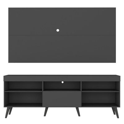 Rack+Painel E Suporte Tv 65" Retrô Flórida Up Mp1043 Preto