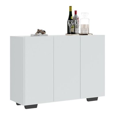 Aparador Buffet 3 Portas Multimóveis V1010 Branco/Preto
