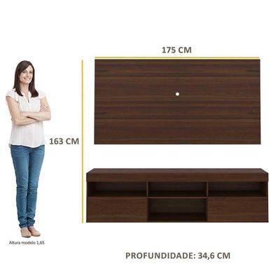 Rack Com Painel Tv 65" Flórida Multimóveis V3059 Madeirado