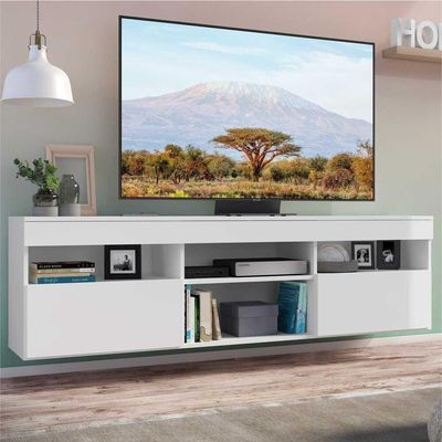 Rack Suspenso Para Tv Até 65´´ Fg3326 Com 2 Portas Branco