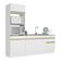 Armário De Cozinha Compacta 212cm Com Rodapé Veneza Multimóveis V2113 Branco/dourado Branco/dourado