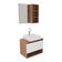 Gabinete De Banheiro + Cuba 60cm Cr10096 Amêndoa/branco
