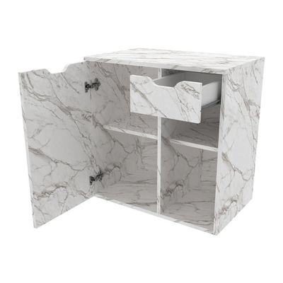 Gabinete Banheiro 60Cm Mármore Branco