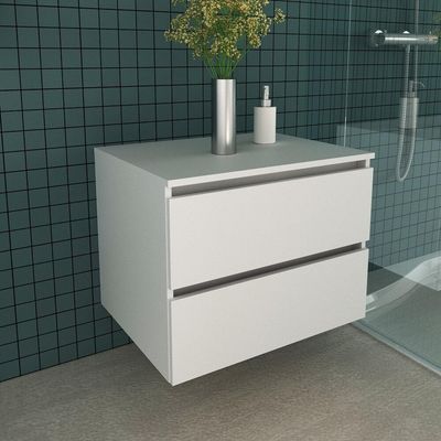 Gabinete Banheiro 2 Gavetas 60Cm Suspenso Cr10087 Branco