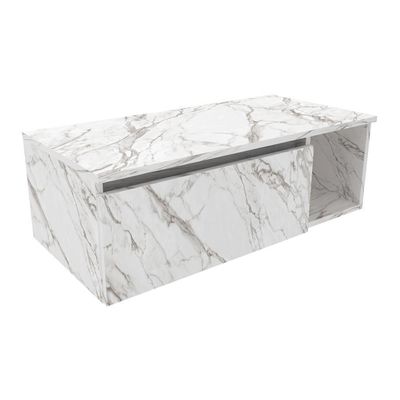 Gabinete Banheiro Suspenso 80Cm Cr10081 Mármore Branco
