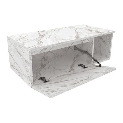 Gabinete Banheiro Suspenso 80Cm Cr10081 Mármore Branco