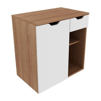 Gabinete Banheiro 60Cm Amêndoa/Branco