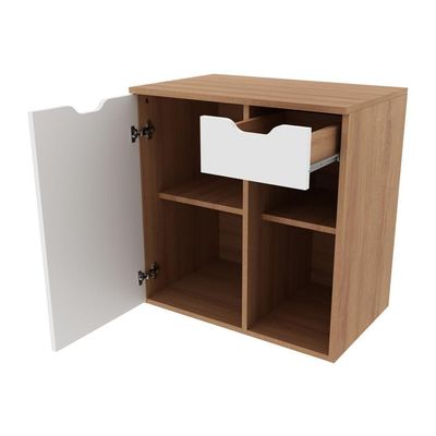 Gabinete Banheiro 60Cm Amêndoa/Branco