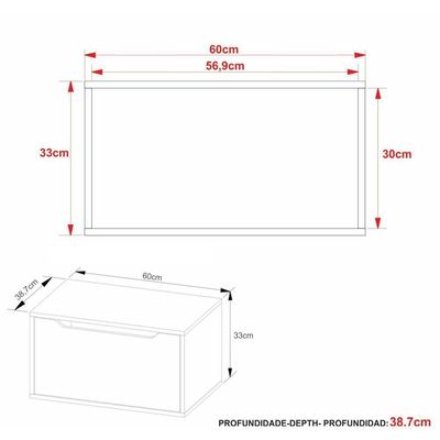 Gabinete Banheiro Suspenso 60cm 1 Porta Multimóveis Cr10123 Amêndoa-branco