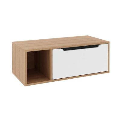 Gabinete Banheiro 80cm 1 Porta Nicho Multimóveis Cr10122 Amêndoa-branco