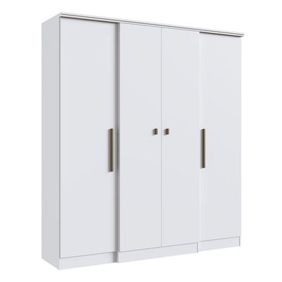 Guarda-roupa 4 Portas 2 Gavetas Multimóveis Branco Branco