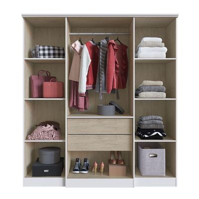 Guarda-roupa 4 Portas 2 Gavetas Multimóveis Branco Branco