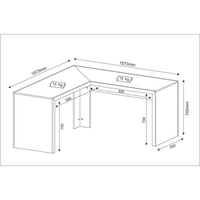 Escrivaninha/Mesa Escritório De Canto Cr25024 Preto